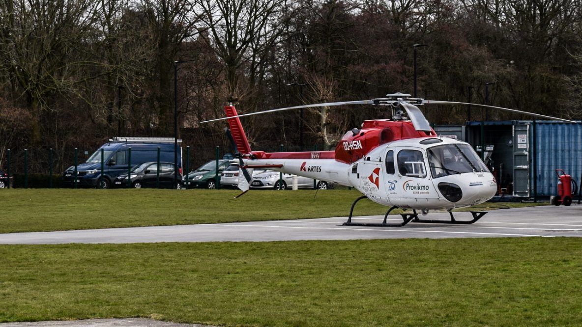 De MUG-Helikopter opereert vanuit het AZ Sint-Jan in Brugge